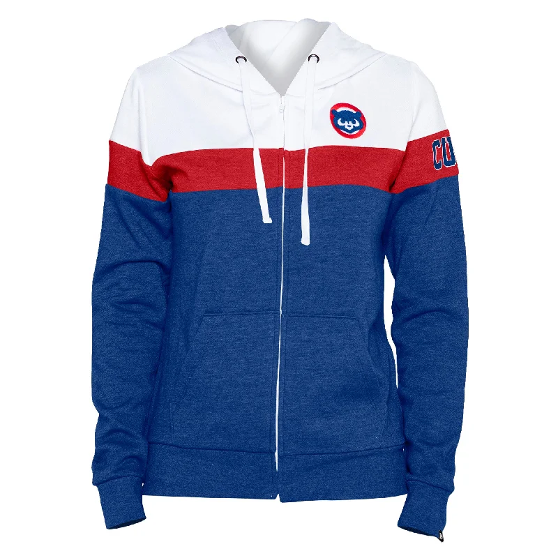 Chicago Cubs New Era Women's Colorlock Full-Zip Hoodie Jacket - Heathered Blue Jersey Jacket Tulle Jacket Batik Jacket Chicago Cubs New Era Women's Colorlock Full-Zip Hoodie Jacket - Heathered Blue Jersey Jacket Tulle Jacket Batik Jacket