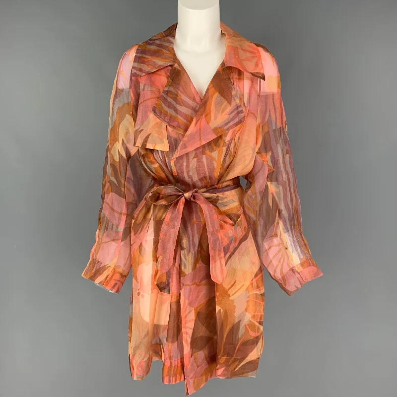 DRIES VAN NOTEN Size M Multi-Color See Through Belted Jacket Hooded Jacket Caped Jacket Shawl Collar Jacket DRIES VAN NOTEN Size M Multi-Color See Through Belted Jacket Hooded Jacket Caped Jacket Shawl Collar Jacket