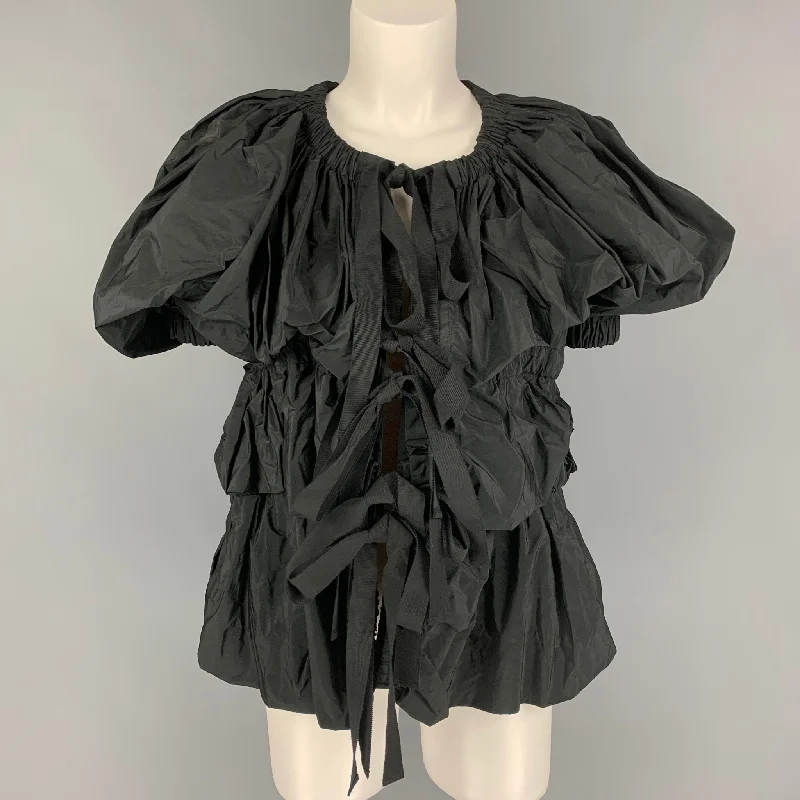 DRIES VAN NOTEN SS 20 Size XS Black Polyester Taffeta Jacket Anorak Shell Jacket Lightweight Jacket DRIES VAN NOTEN SS 20 Size XS Black Polyester Taffeta Jacket Anorak Shell Jacket Lightweight Jacket
