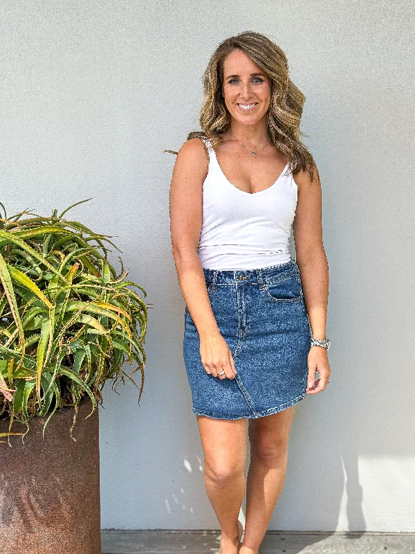 Margot Denim Skirt - Denim tiered skirt playful