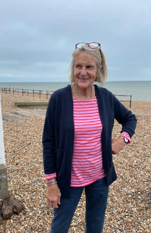 Navy Jacket, no fastenings but patch pockets, side slits, Size M Striped Jacket Polka Dot Jacket Floral Jacket Navy Jacket, no fastenings but patch pockets, side slits, Size M Striped Jacket Polka Dot Jacket Floral Jacket