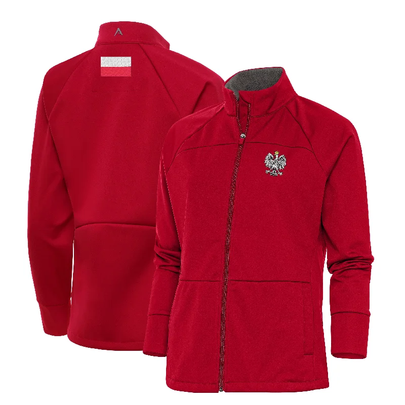 Polska Women's Poland Antigua Link Golf Jacket - Red Cotton Jacket Linen Jacket Terry Jacket Polska Women's Poland Antigua Link Golf Jacket - Red Cotton Jacket Linen Jacket Terry Jacket