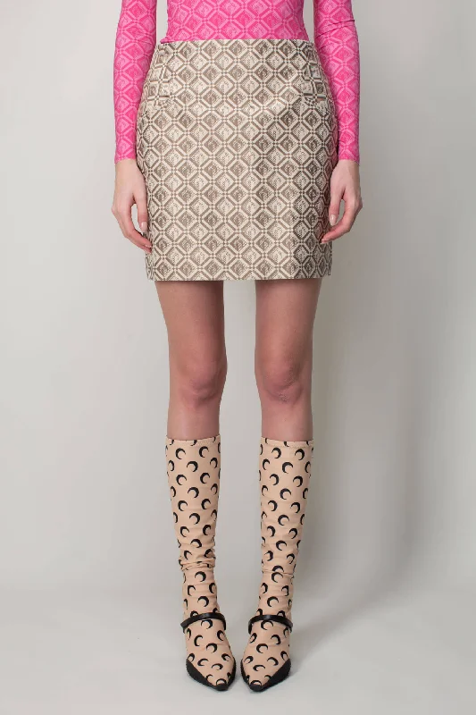 Moon Diamant Regenerated JAcquard Mini Skirts moon slim fit skirt