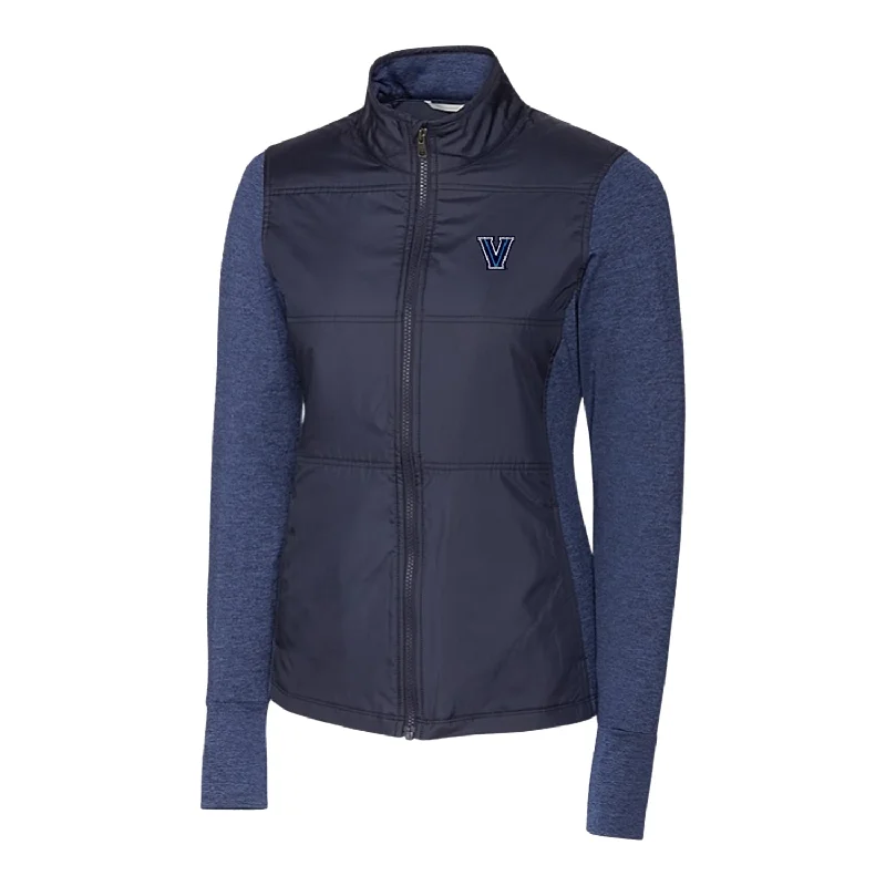 Ladies Villanova Wildcats Cutter & Buck Stealth Hybrid Quilted Navy Full Zip Jacket Zippered Jacket Buttoned Jacket Snapped Jacket Ladies Villanova Wildcats Cutter & Buck Stealth Hybrid Quilted Navy Full Zip Jacket Zippered Jacket Buttoned Jacket Snapped Jacket