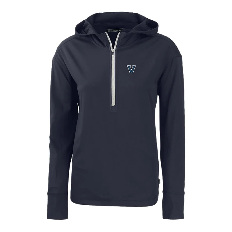 Ladies Villanova Wildcats Cutter & Buck Daybreak Eco Navy Half Zip Hooded Jacket Fleece Fabric Down Fabric Feather Fabric Ladies Villanova Wildcats Cutter & Buck Daybreak Eco Navy Half Zip Hooded Jacket Fleece Fabric Down Fabric Feather Fabric