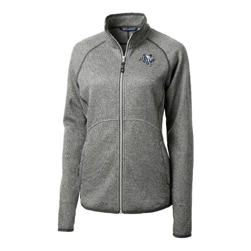 Ladies Villanova Wildcats Cutter & Buck Mainsail Sweater-Knit Grey Full Zip Jacket A-Line Jacket Boat Neck Shawl Collar Ladies Villanova Wildcats Cutter & Buck Mainsail Sweater-Knit Grey Full Zip Jacket A-Line Jacket Boat Neck Shawl Collar