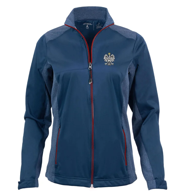Women's Antigua Polska Revolve Jacket - Heathered with Embroidered Eagle Jersey Jacket Tulle Jacket Batik Jacket Women's Antigua Polska Revolve Jacket - Heathered with Embroidered Eagle Jersey Jacket Tulle Jacket Batik Jacket