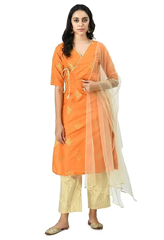 Bahrupiya Clothing Embellished Straight Kurta Set with Pant & Net Dupatta Set for Women Stylish Elastic Waist Pants Bahrupiya Clothing Embellished Straight Kurta Set with Pant & Net Dupatta Set for Women Stylish Elastic Waist Pants