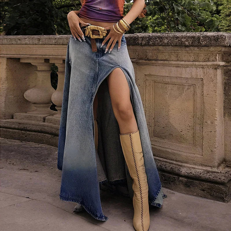 Women's Summer Front Split Hips Mini Skirt High Waist Short Skirt silk skirt lustrous Women's Summer Front Split Hips Mini Skirt High Waist Short Skirt silk skirt lustrous