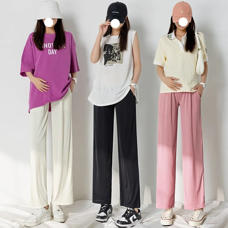 NiDELL Maternity Wide Leg Pants . Summer Cool Ankle-Length Thin Draping Fashion Casual Loose Outer Wear Wide-Leg Pants Casual Yoga Pants NiDELL Maternity Wide Leg Pants . Summer Cool Ankle-Length Thin Draping Fashion Casual Loose Outer Wear Wide-Leg Pants Casual Yoga Pants