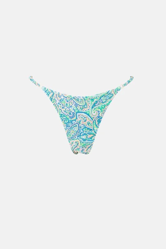 Rhythm Cabo Paisley Adjustable Side Hi Cut String Pant - GREEN Fashionable Track Pants Rhythm Cabo Paisley Adjustable Side Hi Cut String Pant - GREEN Fashionable Track Pants