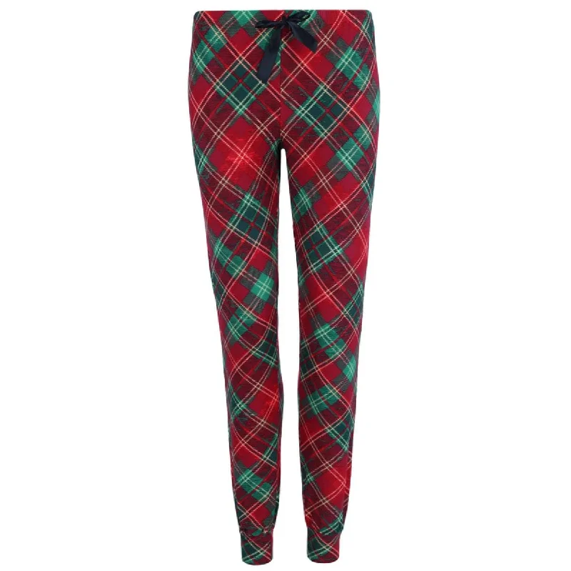 Roll Outta Bed Women's Plaid Jogger Lounge Pants Relaxed Casual Leggings